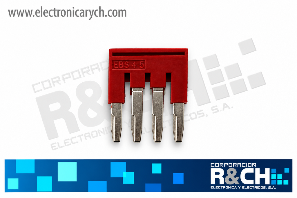 TM-FB4R Puente Conector FBS4-5 para Borneras ST2.5 – Paso 5.2 mm, 4 Pines