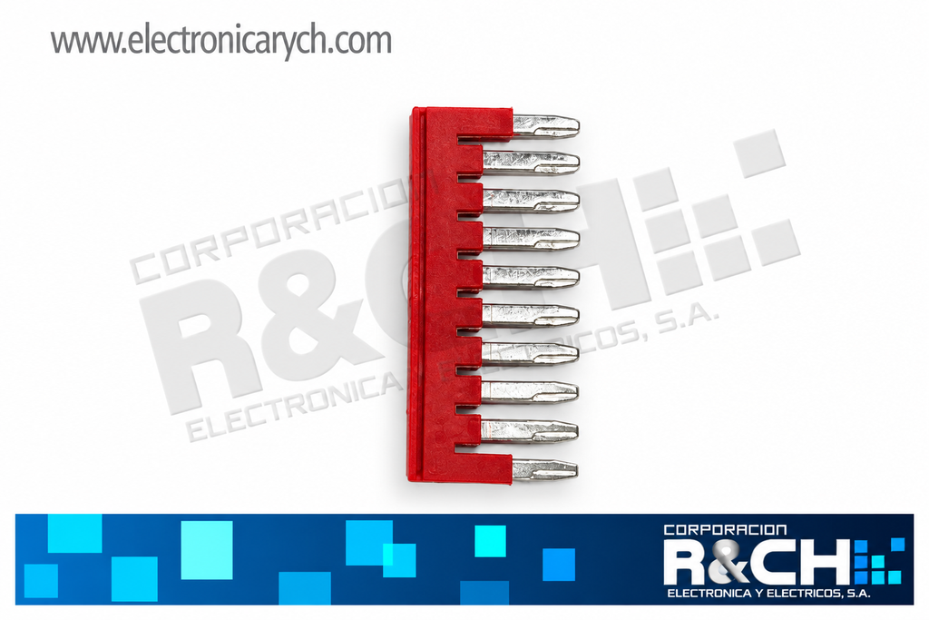 TM-FB10R Puente Conector FBS10-5 para Borneras ST2.5 – Paso 5.2 mm, 10 Pines