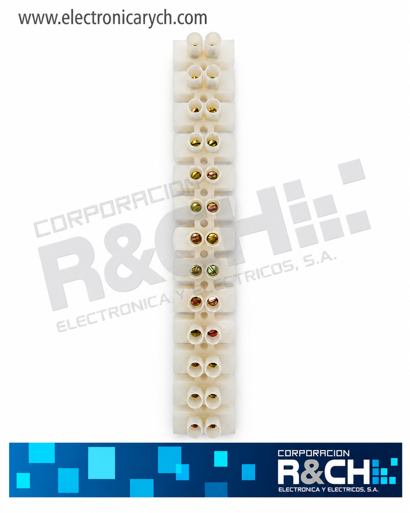TB-15012 Terminal Blanca 12 vias 24 Tornillos 150A 380V