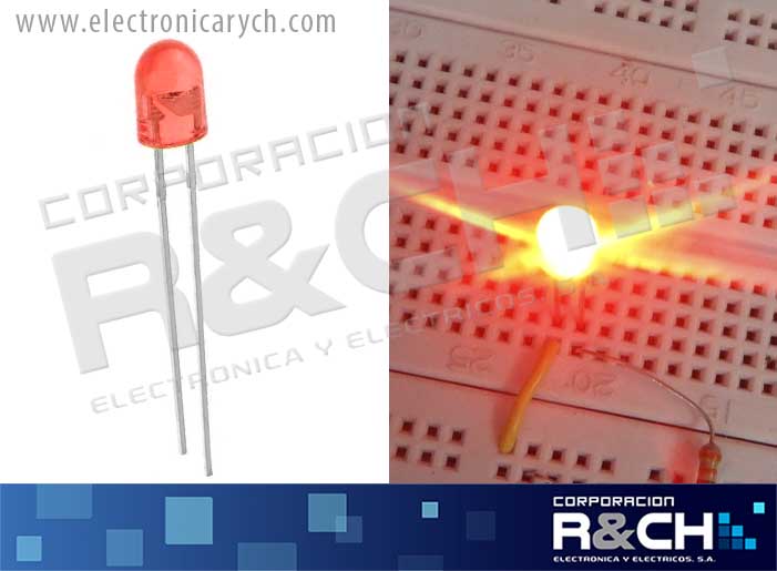LD-OR LED ovalado  rojo 5.2x3.8mm