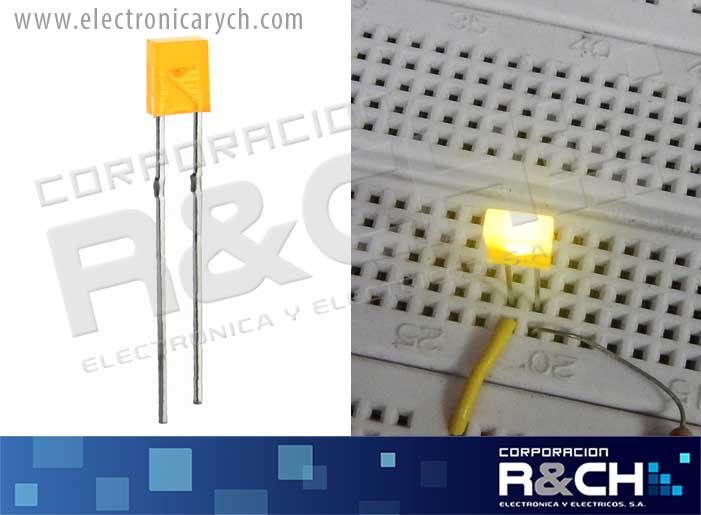 LD-RA LED rectangular amarillo