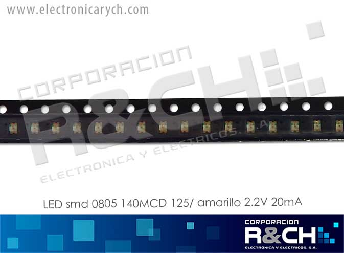 LD-0805A LED smd 0805 140MCD 125° amarillo 2.2V 20mA