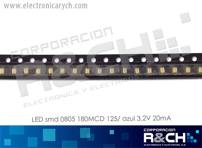 LD-0805AZ LED smd 0805 180MCD 125° azul 3.2V 20mA