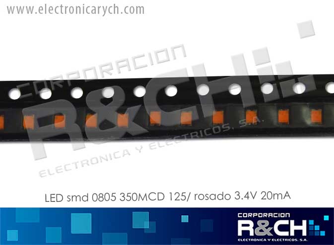 LD-0805RS LED smd 0805 350MCD 125° rosado 3.4V 20mA