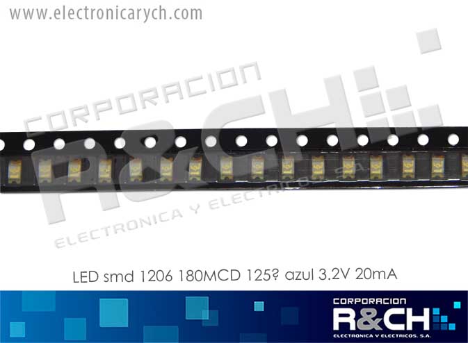 LD-1206AZ LED smd 1206 180MCD 125° azul 3.2V 20mA