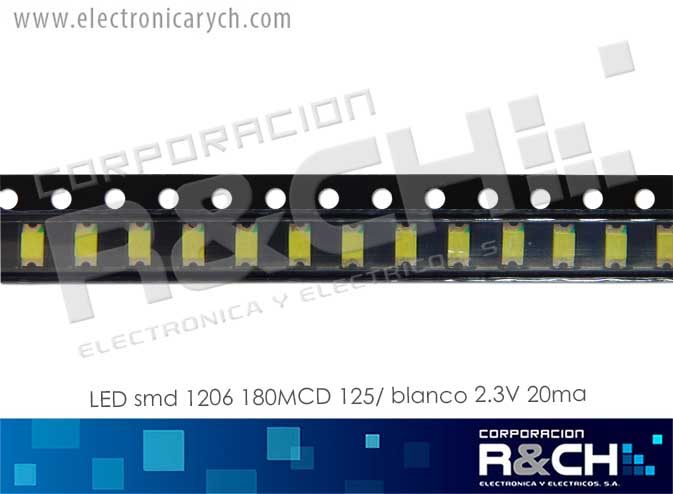 LD-1206B LED smd 1206 180MCD 125° blanco 2.3V 20ma
