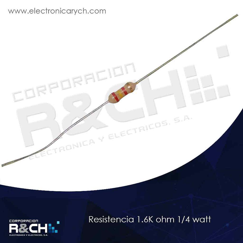 RX-1.6K/14 resistencia 1.6K ohm 1/4 watt