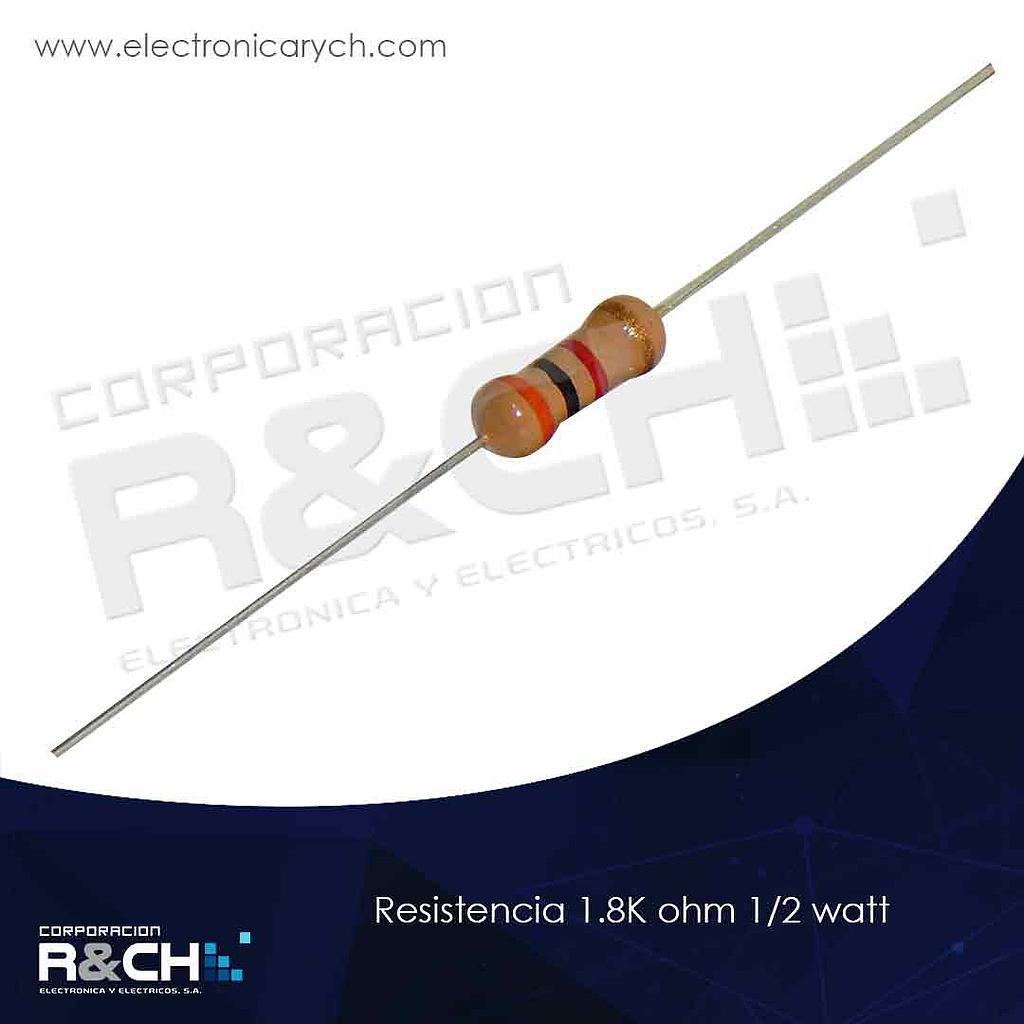 RX-1.8K/12 resistencia 1.8K ohm 1/2 watt