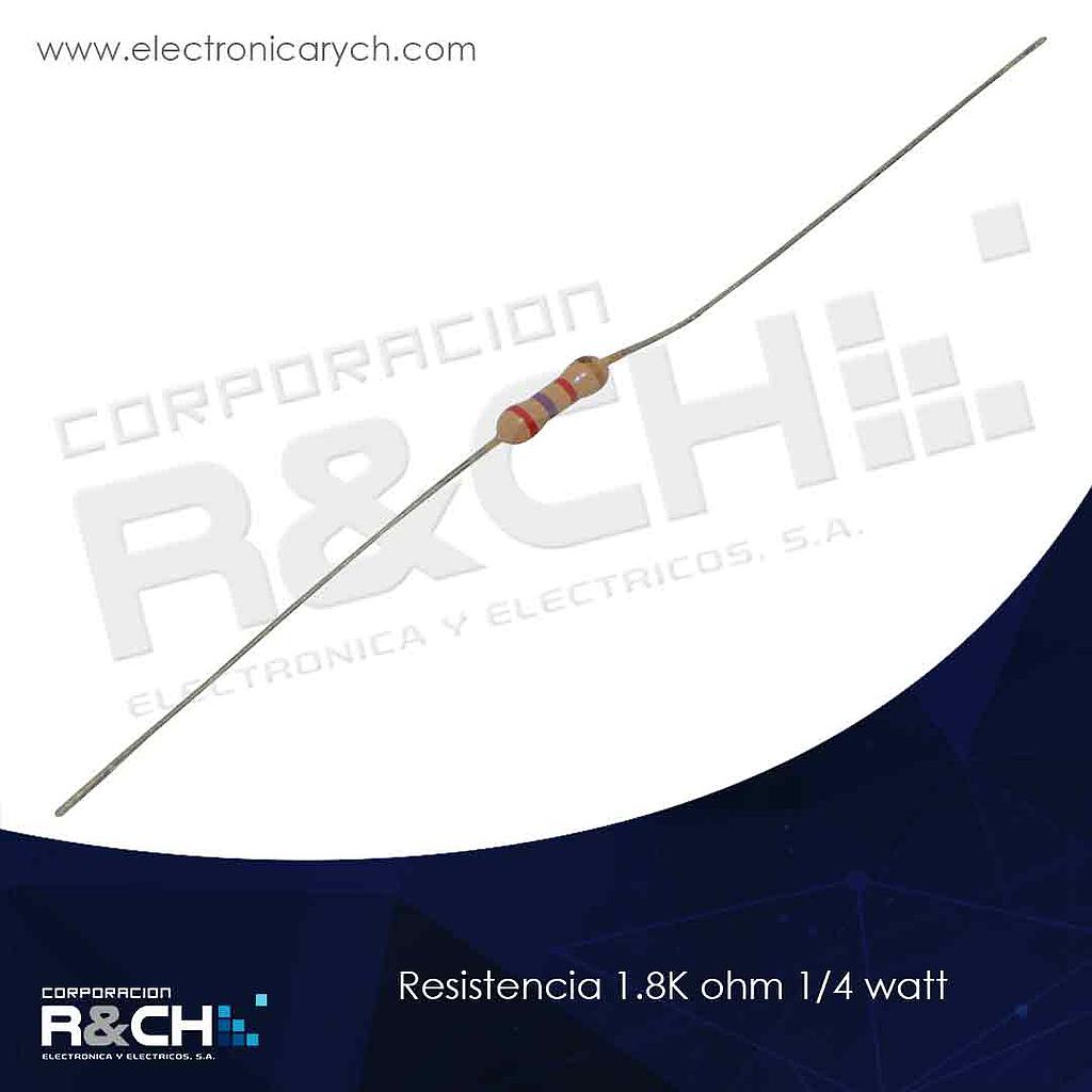 RX-1.8K/14 resistencia 1.8K ohm 1/4 watt