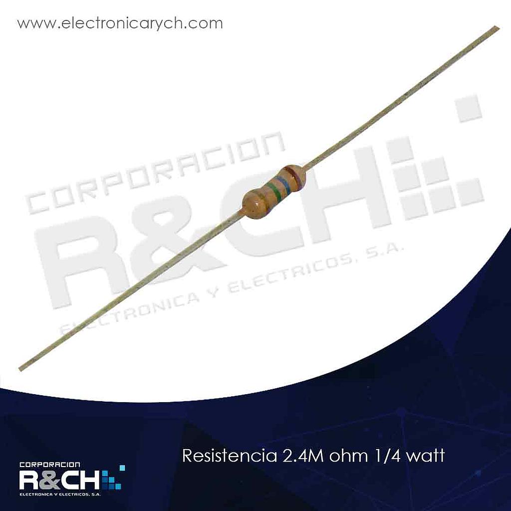 RX-2.4M/14 resistencia 2.4M ohm 1/4 watt