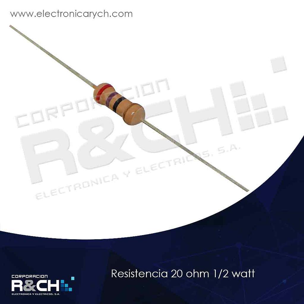 RX-20/12 resistencia 20 ohm 1/2 watt