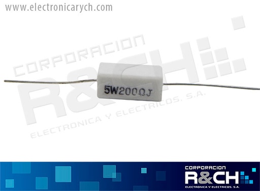 [RX-200/5] RX-200/5 resistencia 200 ohm 5 watt