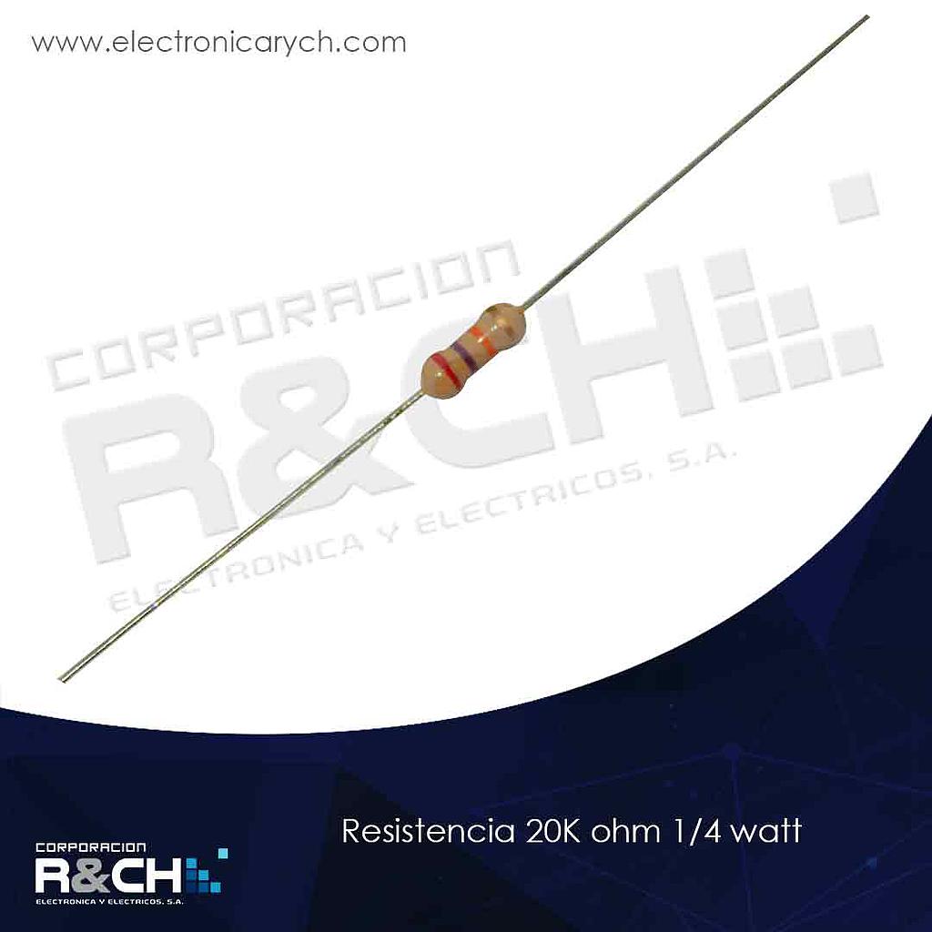 RX-20K/14 resistencia 20K ohm 1/4 watt