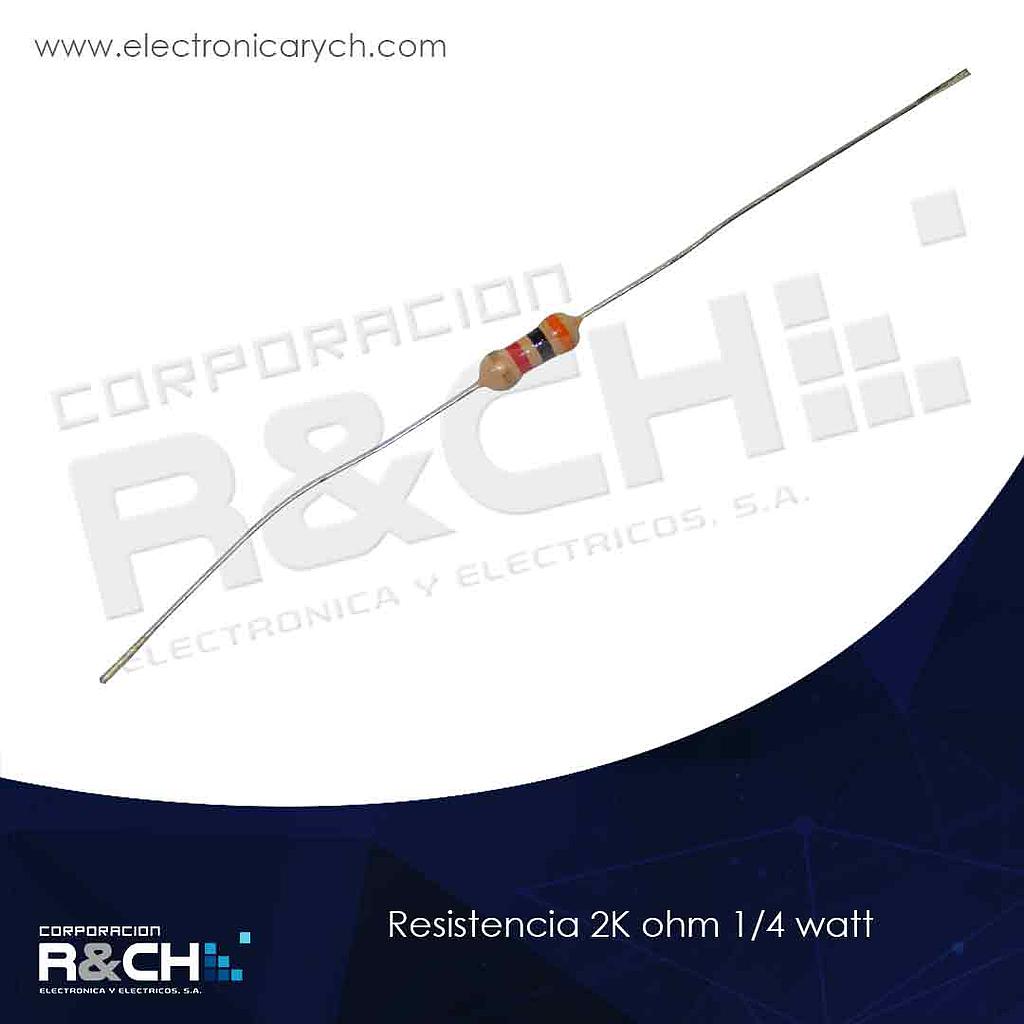 RX-2K/14 resistencia 2K ohm 1/4 watt