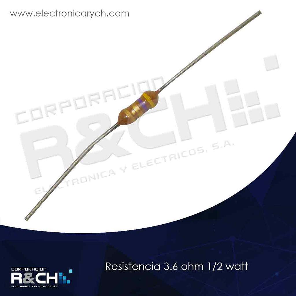 RX-3.6/12 resistencia 3.6 ohm 1/2 watt