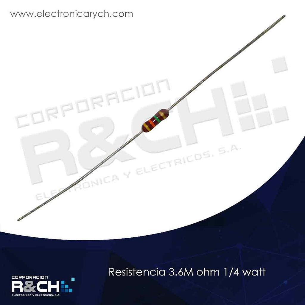 RX-3.6M/14 resistencia 3.6M ohm 1/4 watt