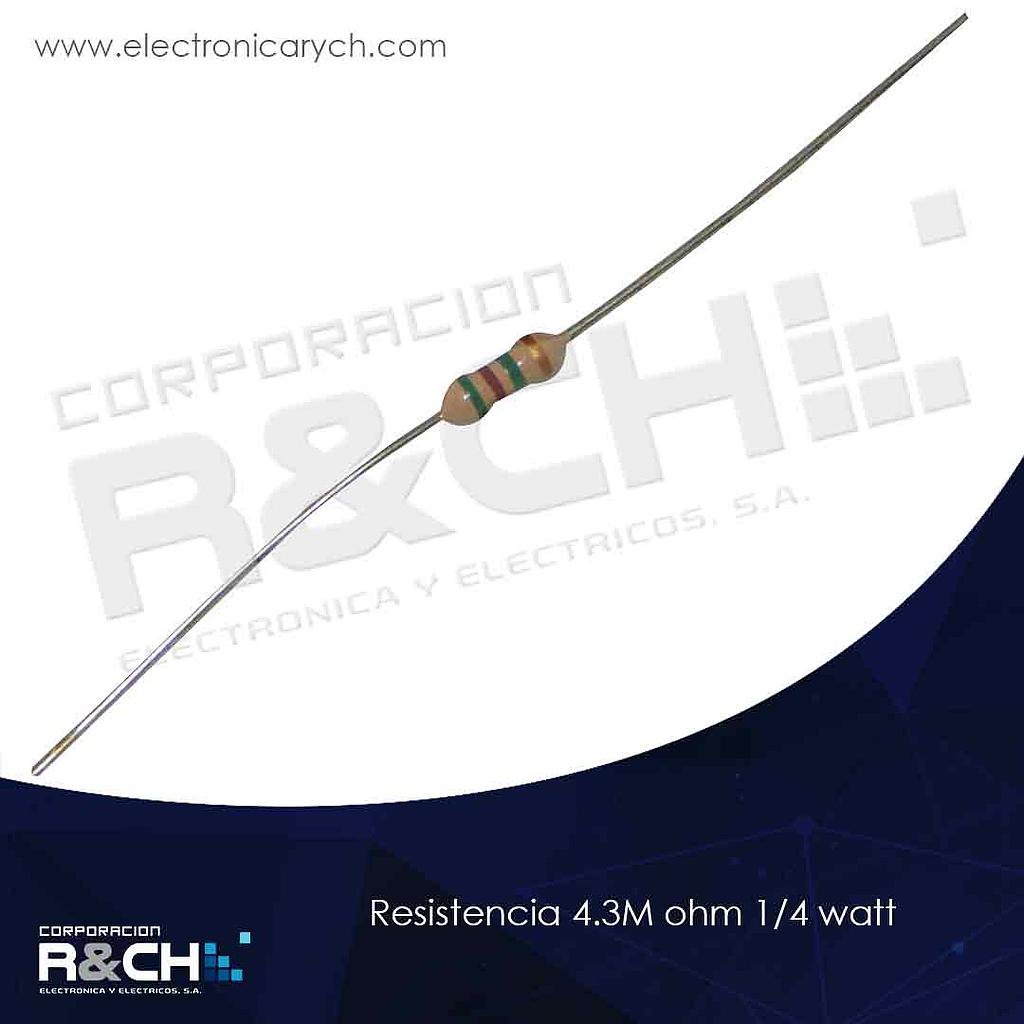 RX-4.3M/14 resistencia 4.3M ohm 1/4 watt