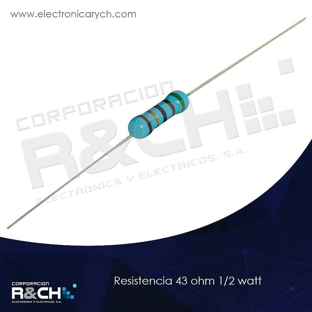 RX-43/12 resistencia 43 ohm 1/2 watt