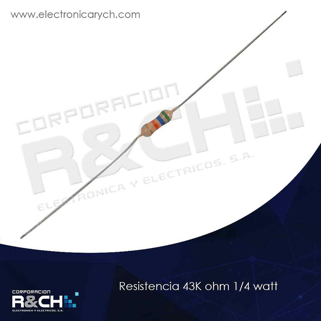 RX-43K/14 resistencia 43K ohm 1/4 watt