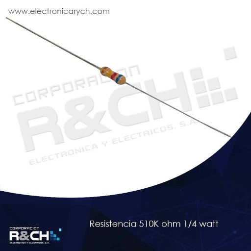 [RX-510K/14] RX-510K/14 resistencia 510K ohm 1/4 watt