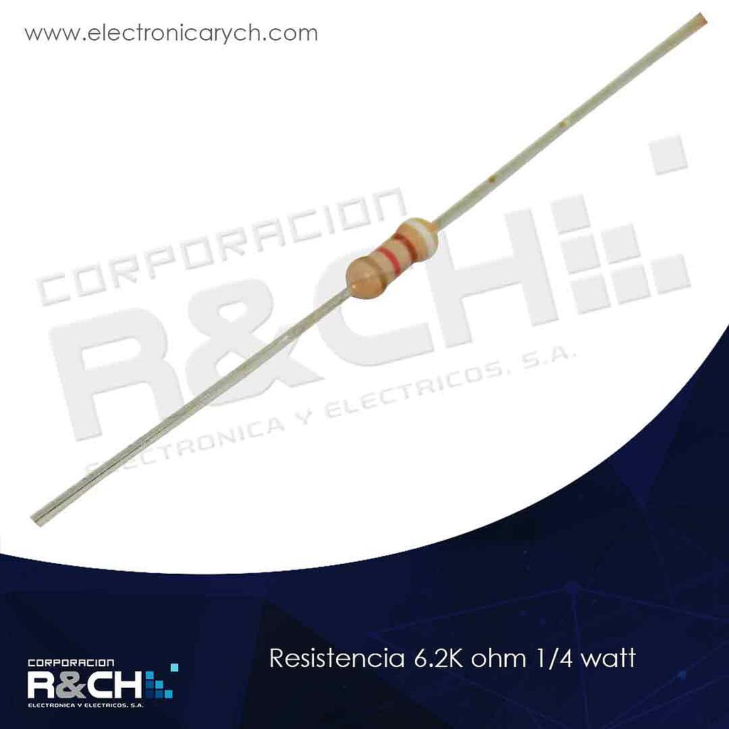 RX-6.2K/14 resistencia 6.2K ohm 1/4 watt
