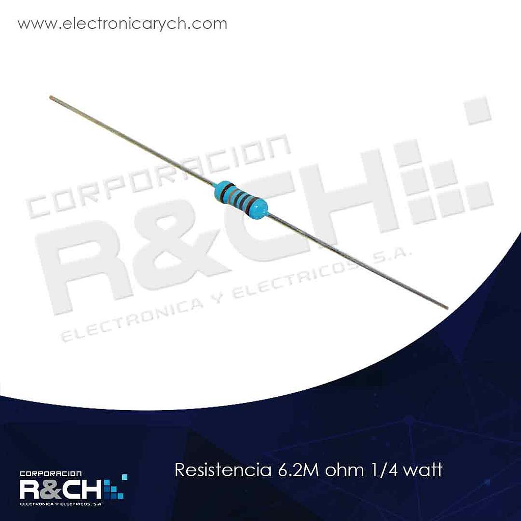 RX-6.2M/14 resistencia 6.2M ohm 1/4 watt