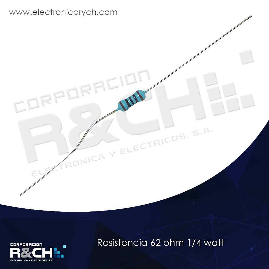 RX-62/14 resistencia 62 ohm 1/4 watt
