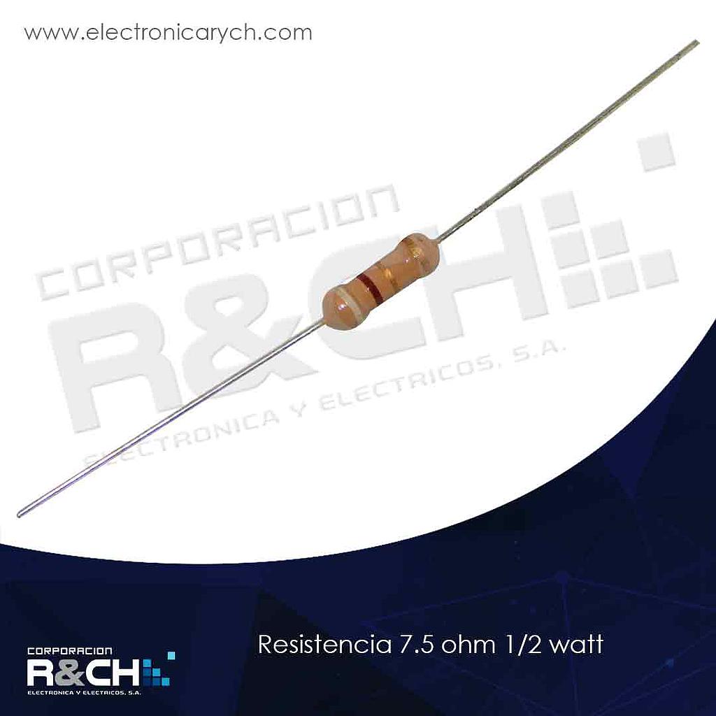 RX-7.5/12 resistencia 7.5 ohm 1/2 watt
