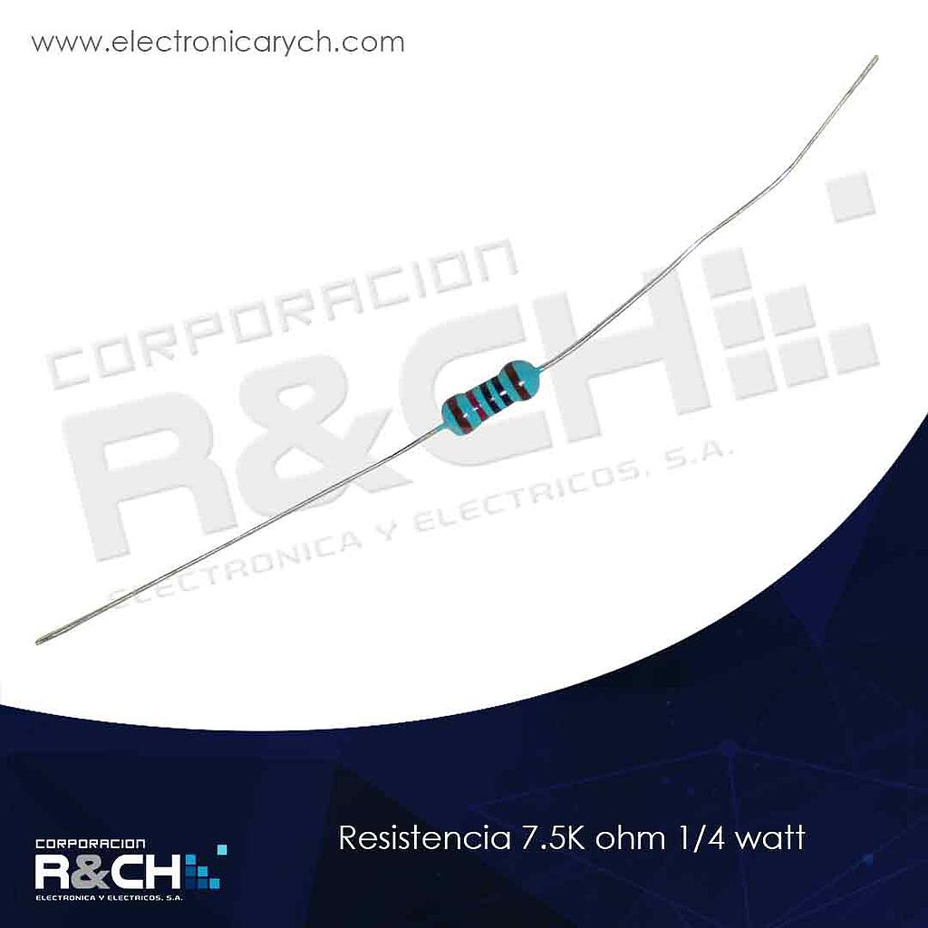 RX-7.5K/14 resistencia 7.5K ohm 1/4 watt