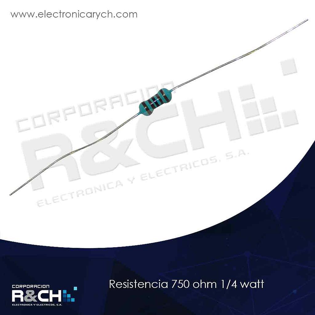 RX-750/14 resistencia 750 ohm 1/4 watt