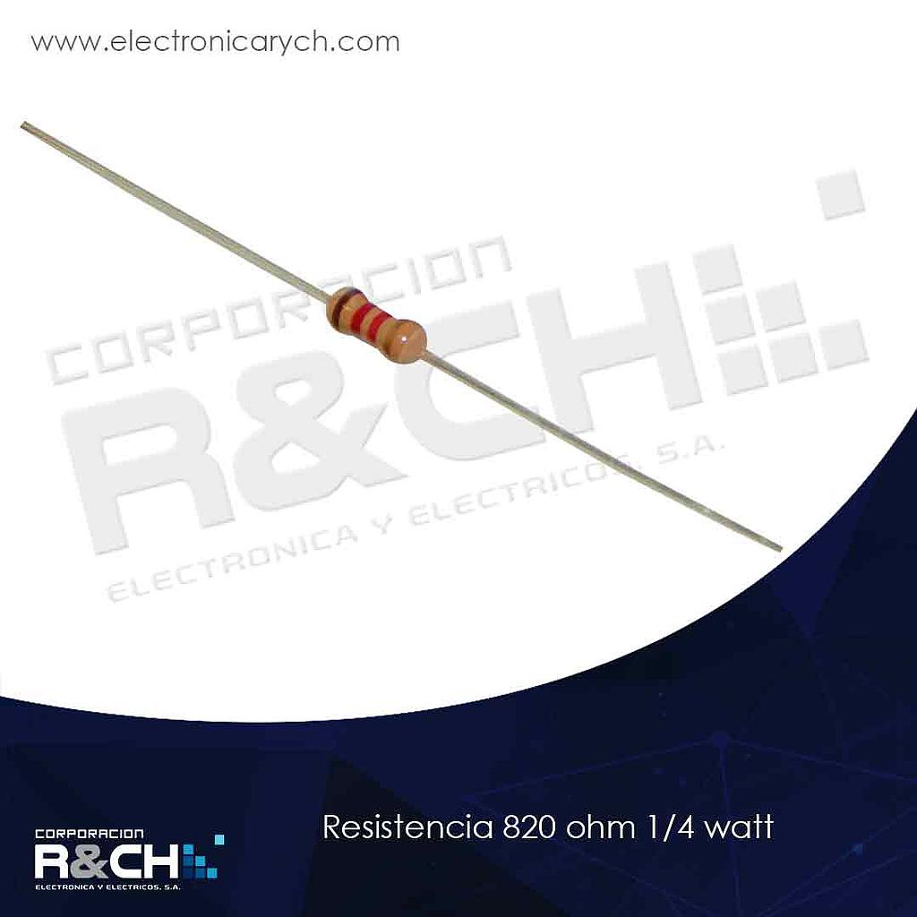 RX-820/14 resistencia 820 ohm 1/4 watt