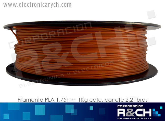 FE-302C filamento PLA 1.75mm 1Kg cafe, carrete 2.2 libras