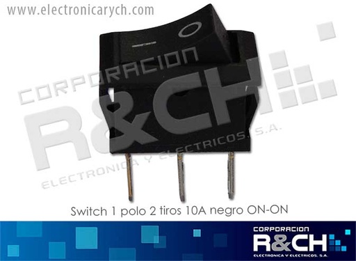 [SW-10310] SW-10310 switch 1 polo 2 tiros 6A negro on-off