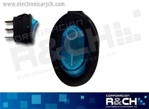 [SW-809BL] SW-809BL switch 1P1T ON-OFF 10A 110V ovalado azul c/luz
