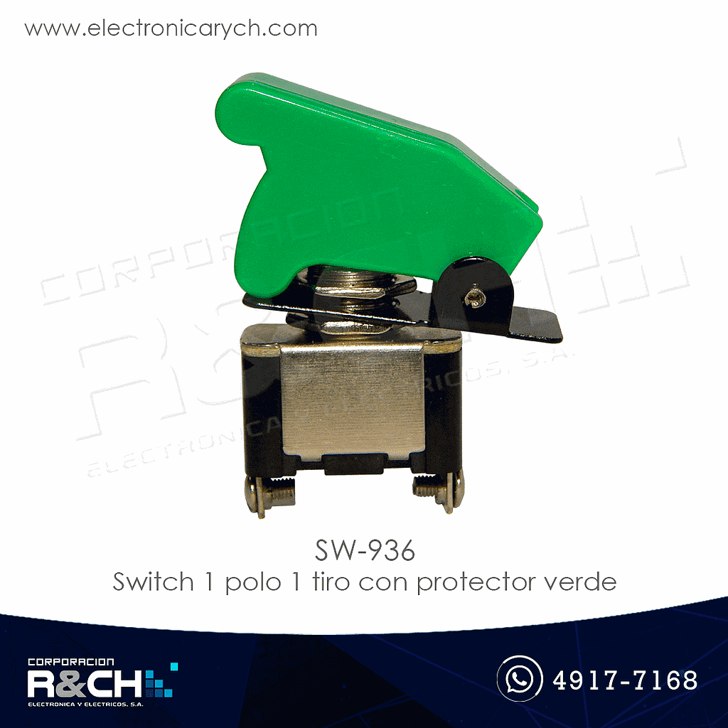 SW-936 switch 1 polo 1 tiro con protector verde