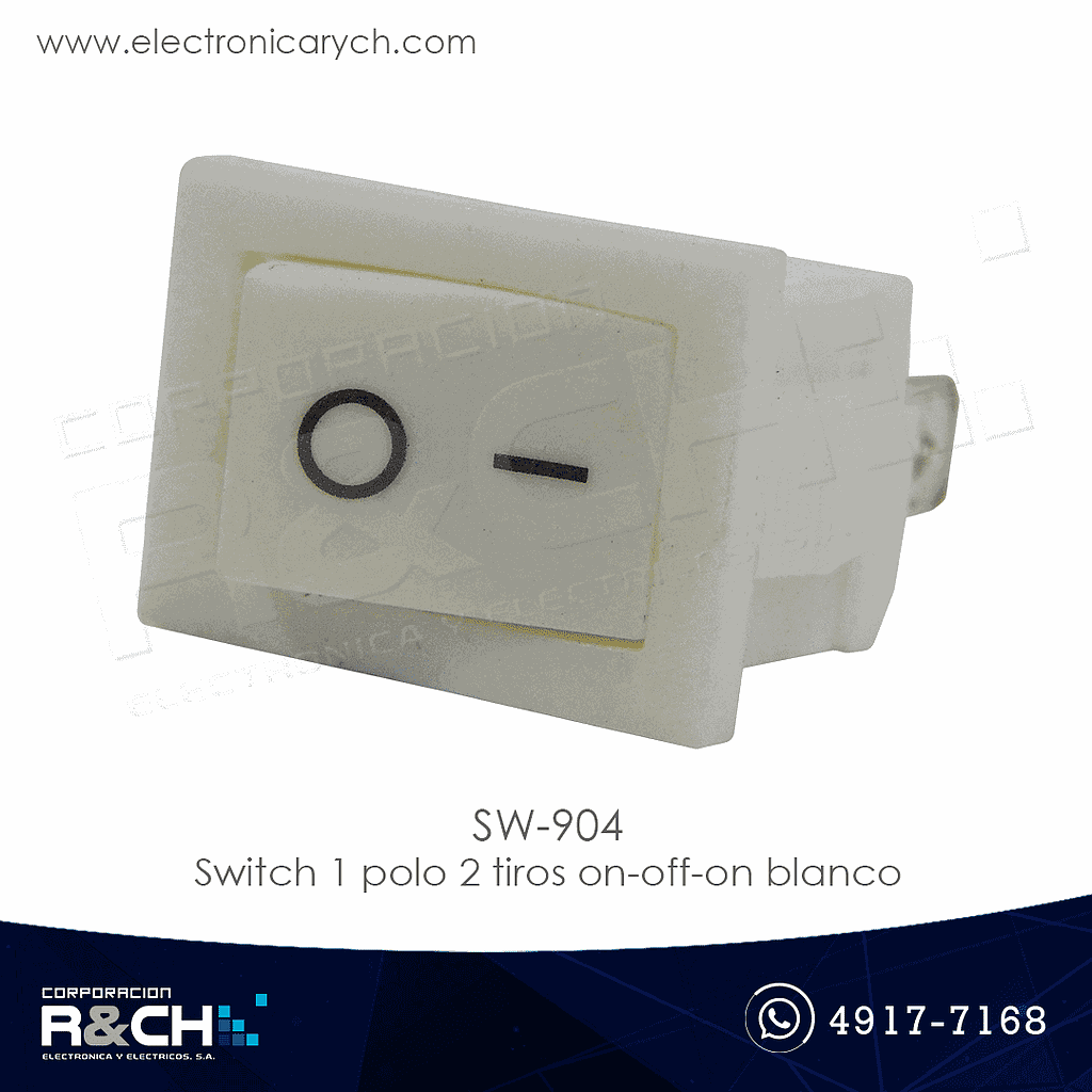 SW-904 Switch 1 polo 2 tiros on-off-on blanco