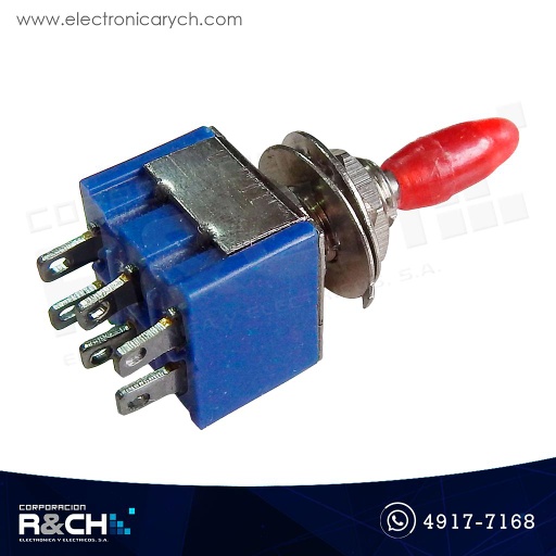 [SW-DPDT-PP6A] SW-DPDT-PP6A Switch 2 polos 2 tiros palanca peq 6A 3Tiros