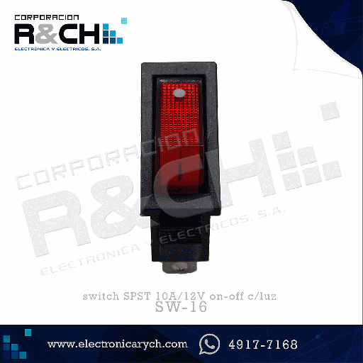 [SW-16] SW-16 switch SPST 10A/12V on-off c/luz