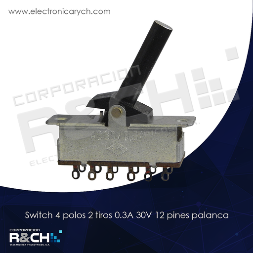 [SW-SMK] SW-SMK switch 4 polos 2 tiros 0.3A 30V 12 pines palanca