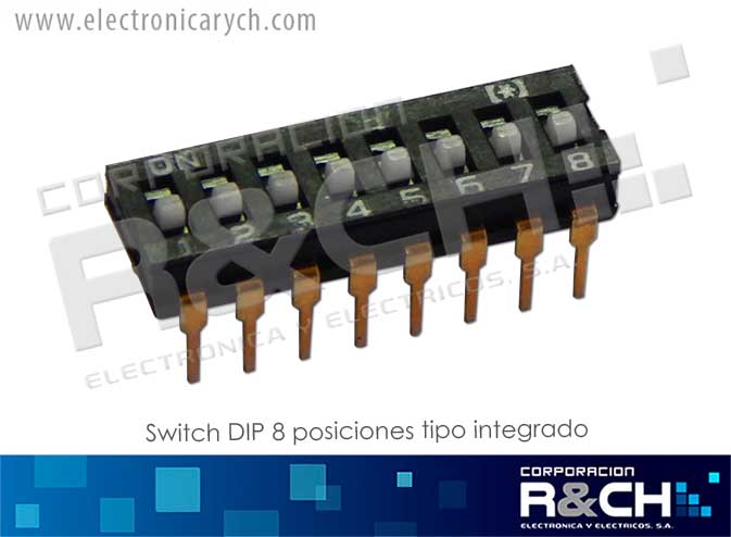 SW-DIP8I Switch DIP 8 Posiciones Tipo Integrado