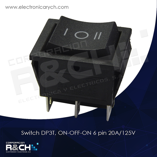 [SW-148] SW-148 switch DP3T, ON-OFF-ON 6 pin 20A/125V