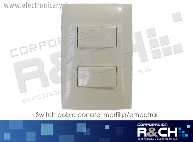 710216 switch doble CONATEL marfil p/empotrar