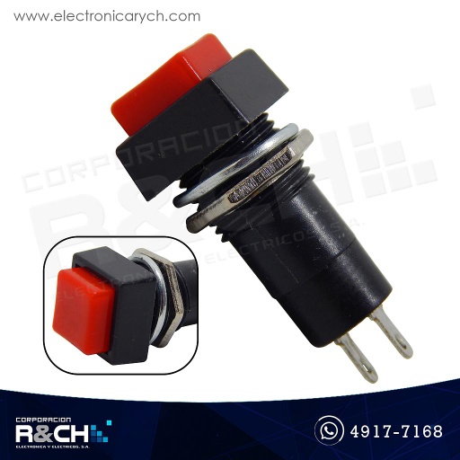 [SW-P11R] SW-P11R Pulsador Normalmente abierto 12mm rojo cuadrado