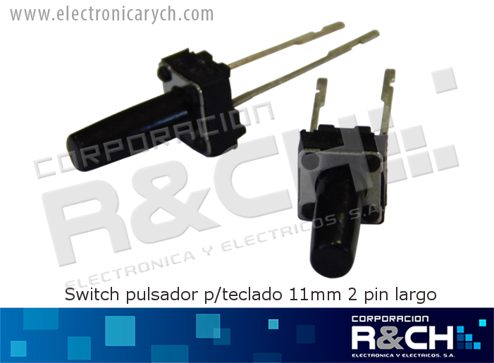 SW-2PL11 switch pulsador p/teclado 11mm 2 pin largo push boton