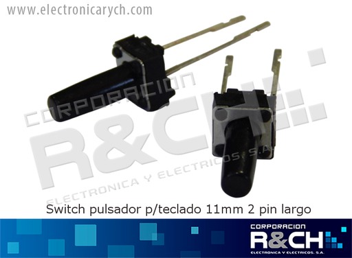 [SW-2PL11] SW-2PL11 switch pulsador p/teclado 11mm 2 pin largo push boton