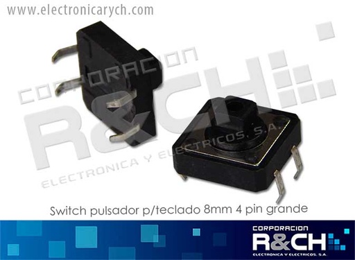 [SW-718] SW-718 switch pulsador p/teclado 12x12x8mm 4 pin grande