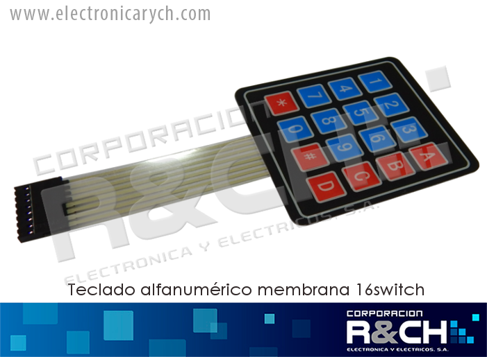 SW-TAM teclado alfanúmerico membrana 16switch