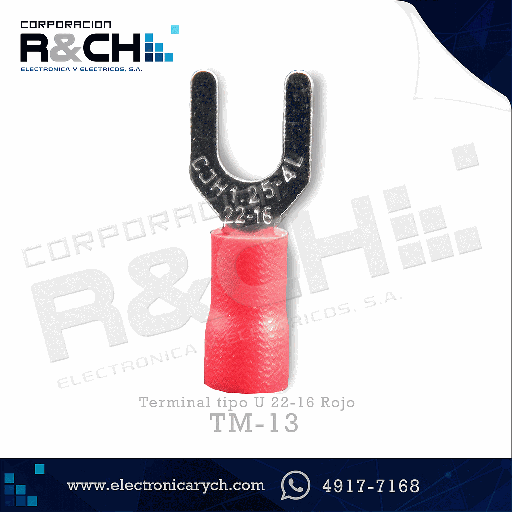 [TM-13] TM-13 terminal tipo U  22-16 rojo