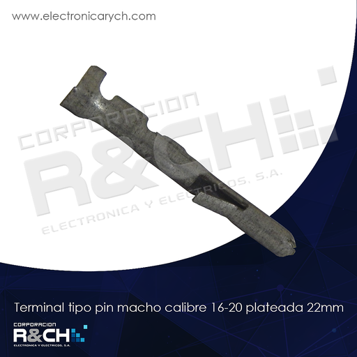 [TN-P18P] TN-P18P terminal tipo pin macho calibre 16-20 plateada 22mm