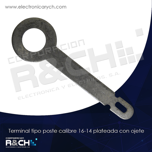 [TM-P16] TM-P16 terminal tipo poste calibre 16-14 plateada con ojete